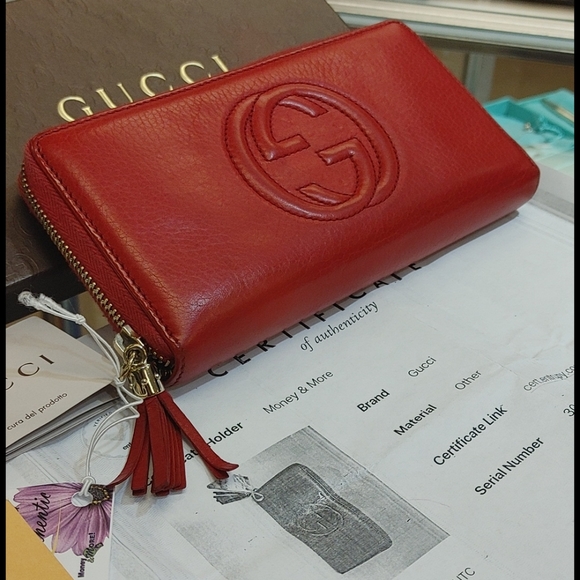 Gucci Handbags - ❤️SOLD❤️ Red Gucci😍GG Zippy Wallet Organizer with Box